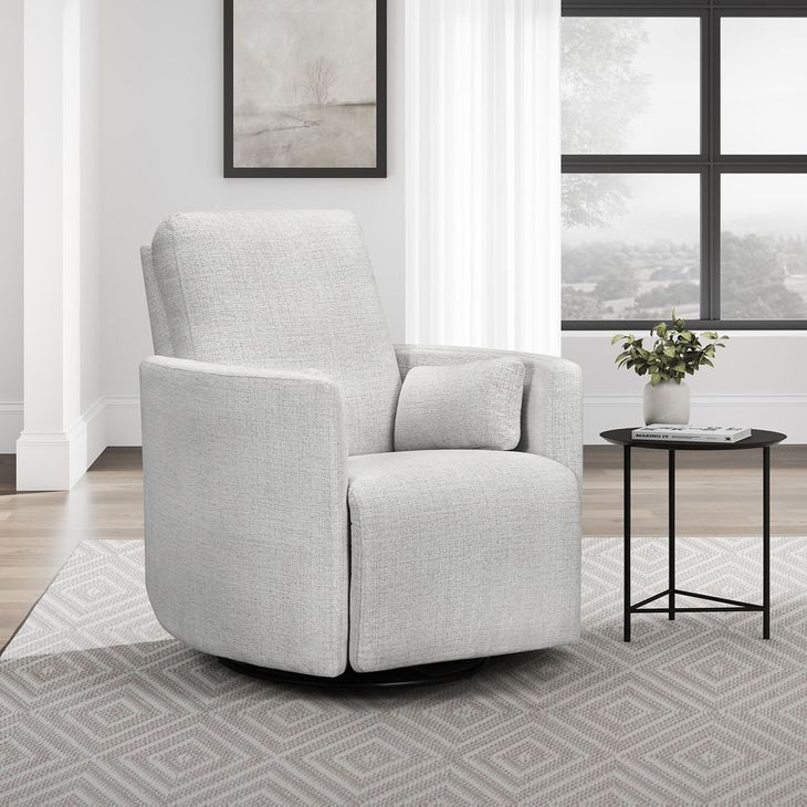 Trenton Acadia White Manual Swivel Glider Recliner with Pillows