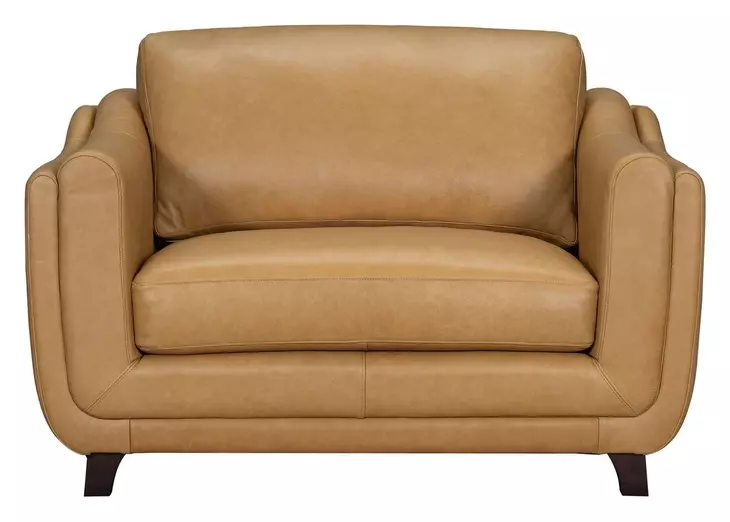 Willowmere Renaissance Marigold Leather Upholstered Chair and A Half Set of 2
