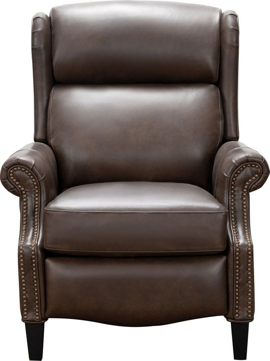Philadelphia Ashford Walnut Leather Triple Power Recliner with USB Charging and Nailhead Trim