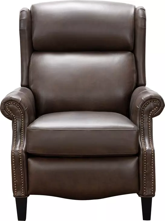 Philadelphia Ashford Walnut Leather Triple Power Recliner with USB Charging and Nailhead Trim