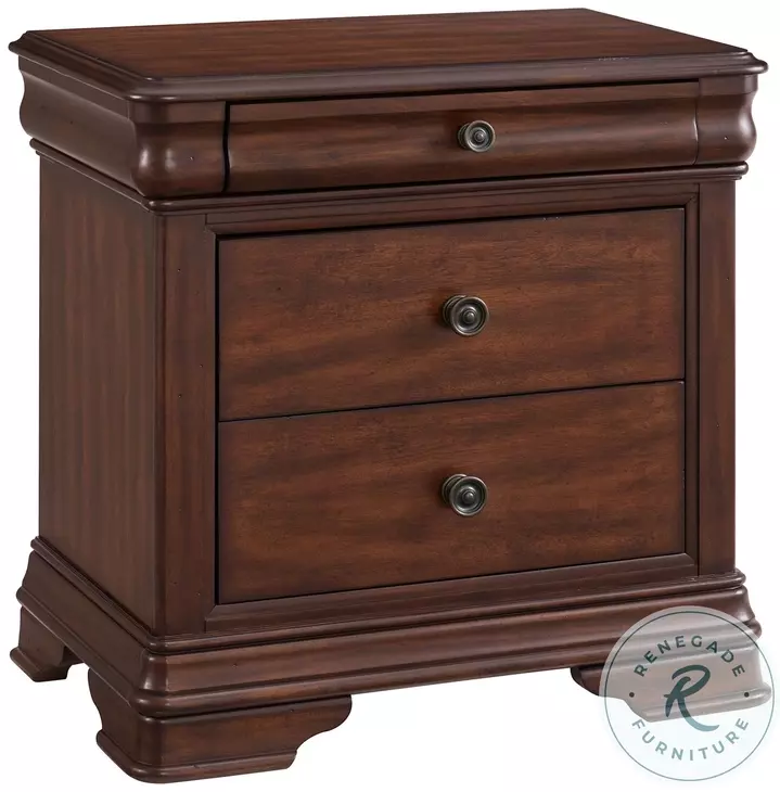 Stark Cherry 3 Drawer Nightstand