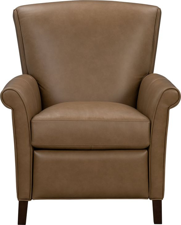 Phoebe Hillwood Toffee Leather Push Thru The Arms Recliner