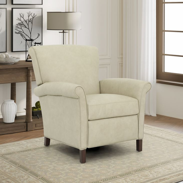 Phoebe Cashmere Stone Leather Push Thru The Arms Recliner