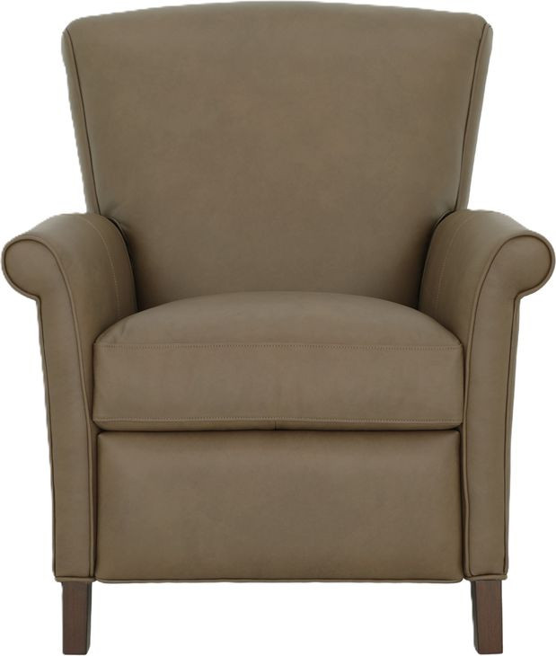 Phoebe Cashmere Taupe Leather Push Thru The Arms Recliner