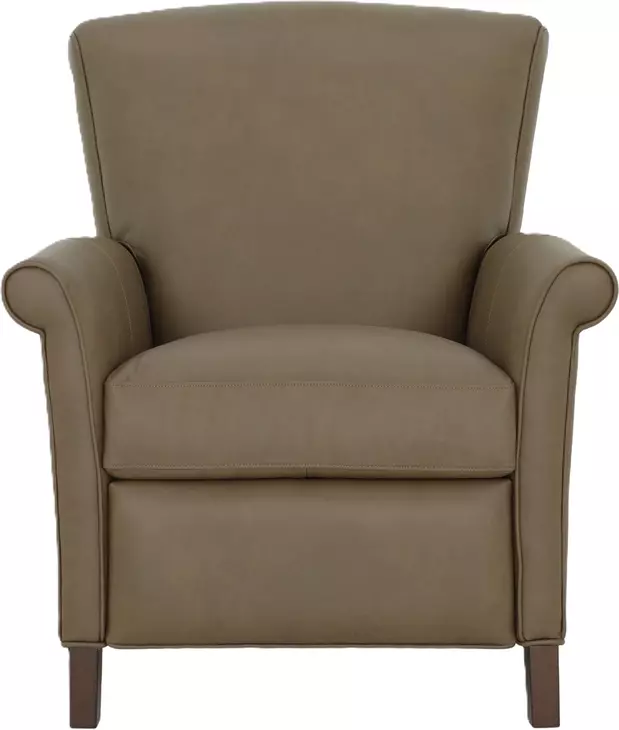Phoebe Cashmere Taupe Leather Push Thru The Arms Recliner