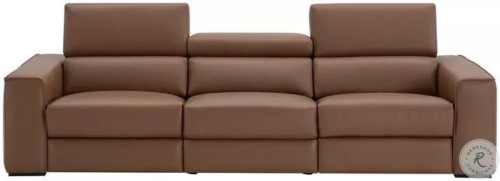 Picasso Caramel Leather Motion 113" Sofa