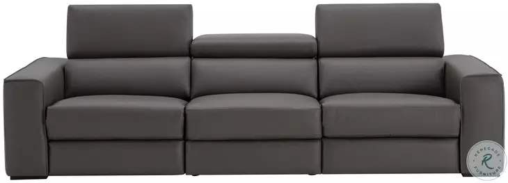 Picasso Dark Gray Leather Motion 113" Sofa