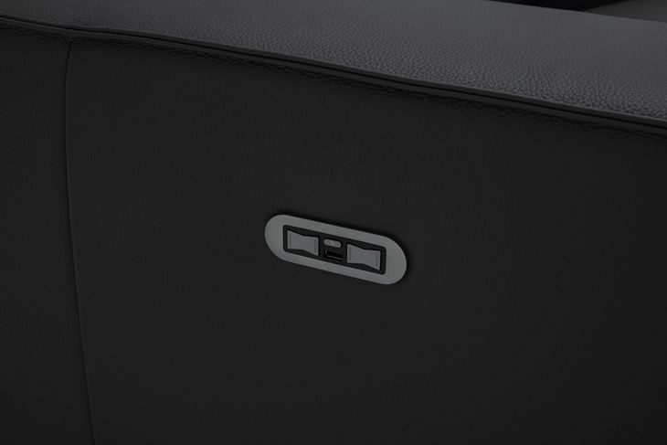 Picasso Black Leather 6 Piece Modular Power Reclining Sectional with USB Charging