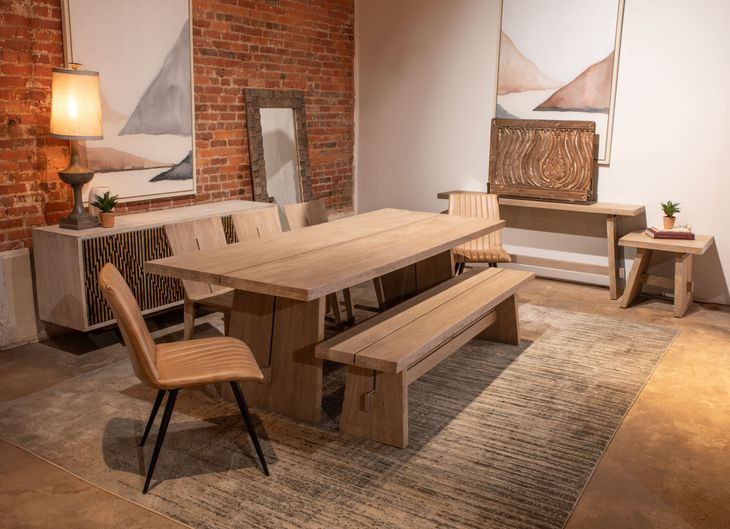 Acadia Oat 79" Dining Bench