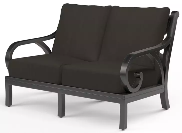 Monterey Spectrum Carbon 56" Outdoor Loveseat with Self Welt