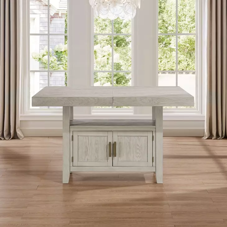 Garland Sand 80" Extendable Rectangular Counter Height Table with Storage
