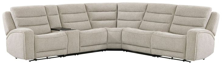 Fenixa Mari Fawn 6 Piece Modular Zero Gravity Power Reclining Sectional with Beverage Cooler Console and USB Charging