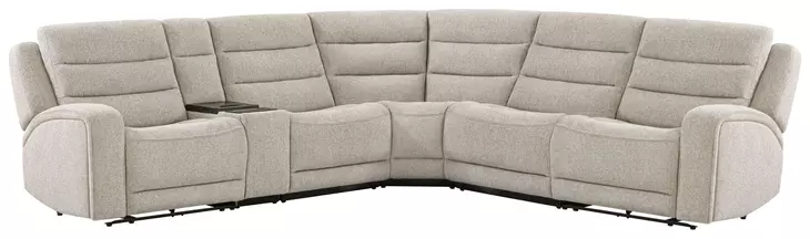 Felix Mari Fawn 6 Piece Modular Zero Gravity Power Reclining Sectional with Beverage Cooler Console and USB Charging