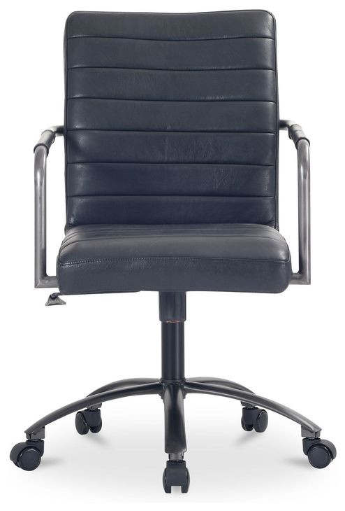 Roy Black Leather Upholstered Office Chair