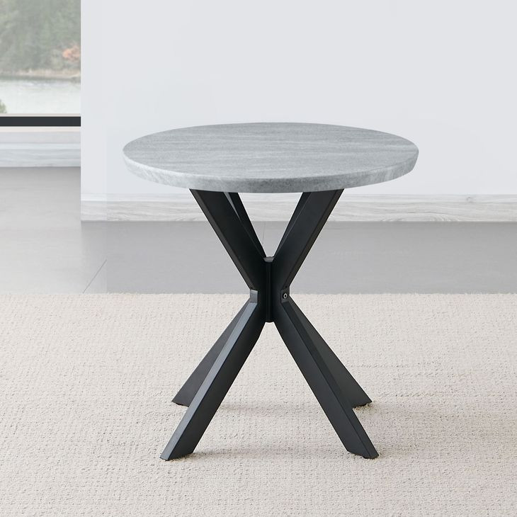 Keyla Gray Round End Table