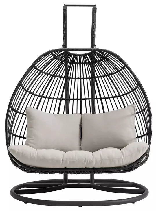 Fresca Beige Upholstered Outdoor Double Swing Chair