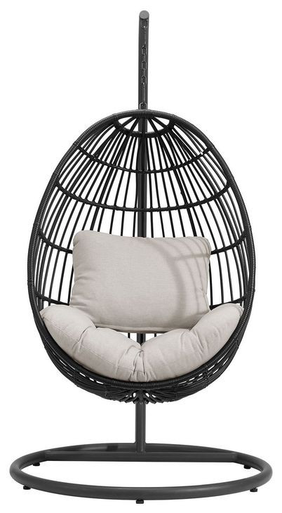 Fresca Beige Outdoor Upholstered Swing Egg Chair