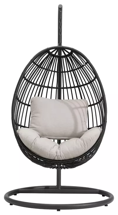 Fresca Beige Outdoor Upholstered Swing Egg Chair