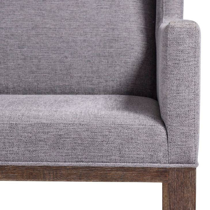 Linea Grey And Cerused Charcoal Upholstered Arm Chair Set of 2