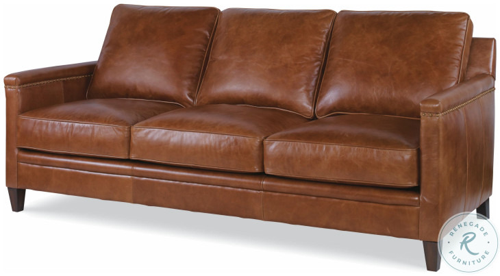Ruskin Brown Leather 80" Sofa