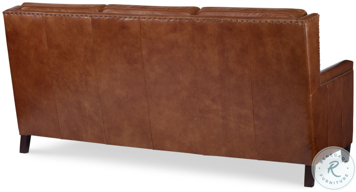 Bernard Brown Aniline Leather 78" Sofa
