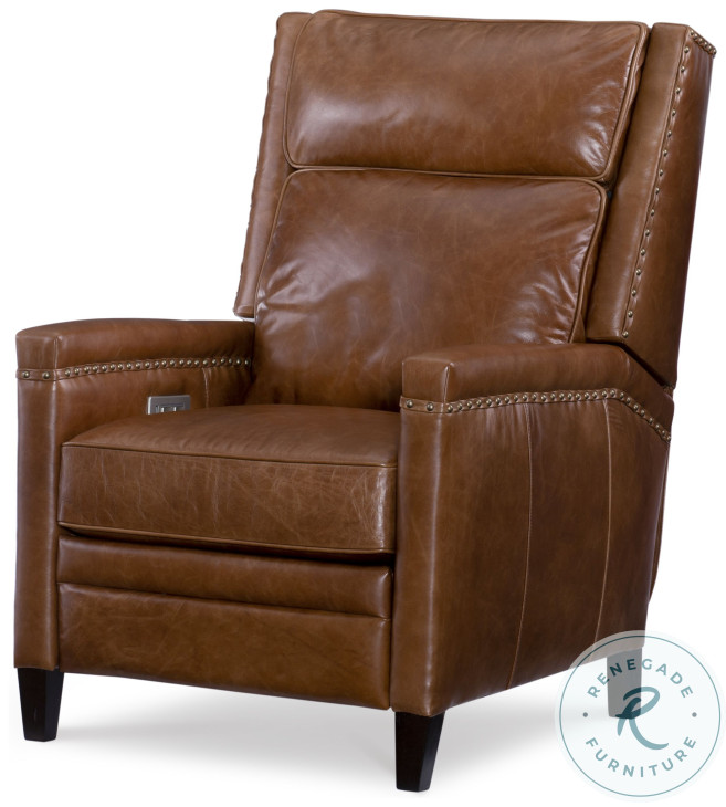 Bernard Brown Aniline Leather Electric Recliner