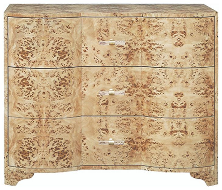 Plymouth Matte Burl 3 Drawer Chest