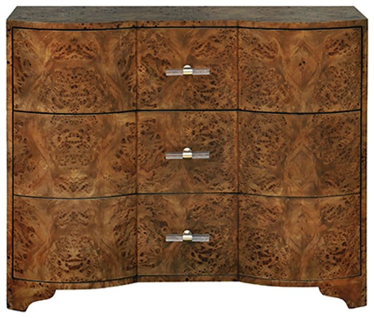 Plymouth Matte Dark Burl 3 Drawer Chest