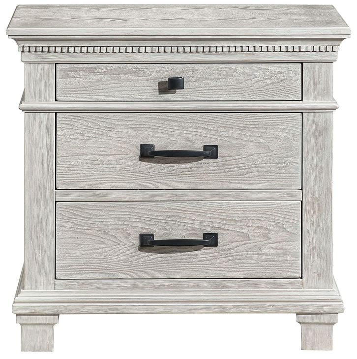 Silver Sands Gray 3 Drawer Nightstand