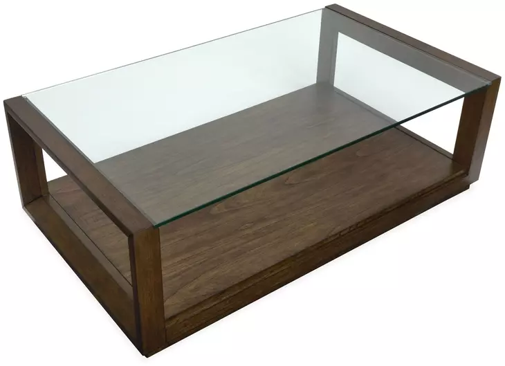 Sebastian Cinnamon Rectangular Glass Top Cocktail Table