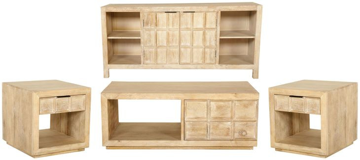 Laguna Bleached Natural Rectangular End Table