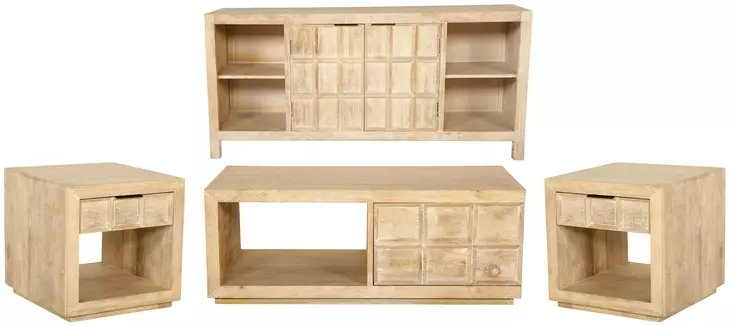 Laguna Bleached Natural Rectangular End Table