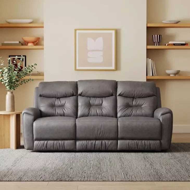 Point Break Graystone 90" Triple Power Reclining Sofa with USB Charging