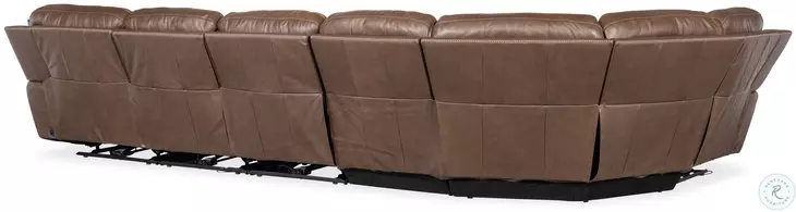 Torres Medium Brown Leather 6 Piece LAF Power Reclining Sectional