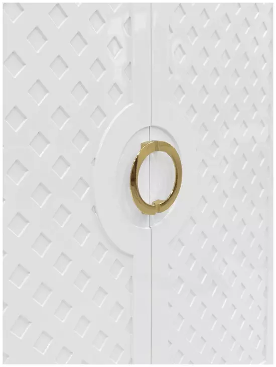 Poppy White Lacquer 2 Door Soft Close Accent Cabinet