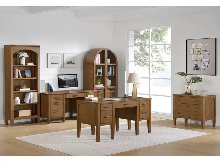 Beth Brown Oak Open Bookcase