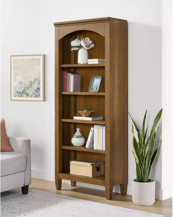 Beth Brown Oak Open Bookcase