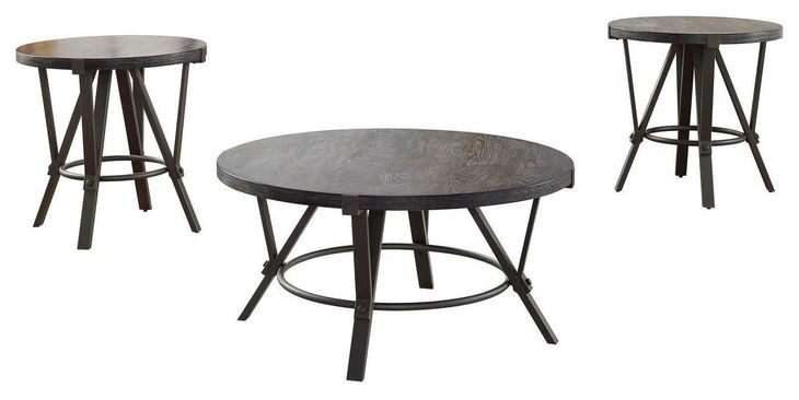 Portland Gray Round End Table