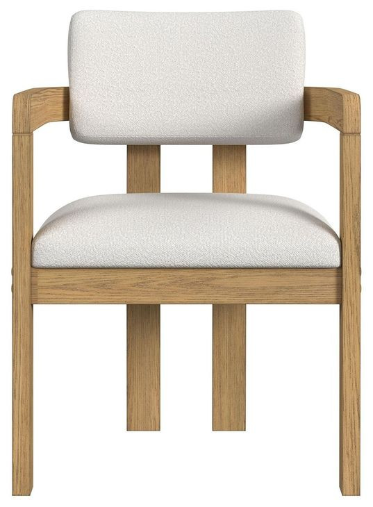 Canal Snow White Upholstered Arm Chair Set of 2