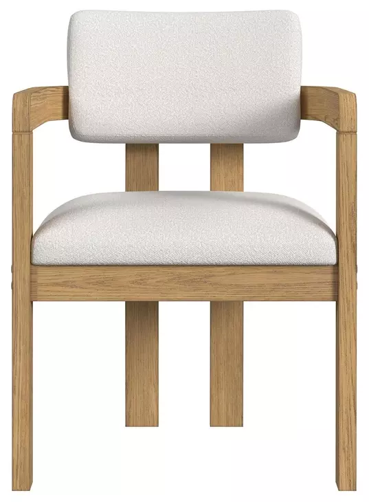 Canal Snow White Upholstered Arm Chair Set of 2