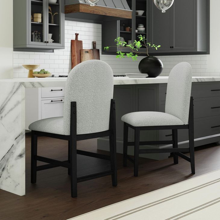 Canal Gray Upholstered Round Counter Height Stool Set of 2