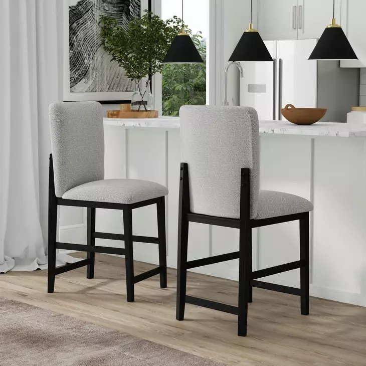 Canal Gray Upholstered Bar Stool Set of 2
