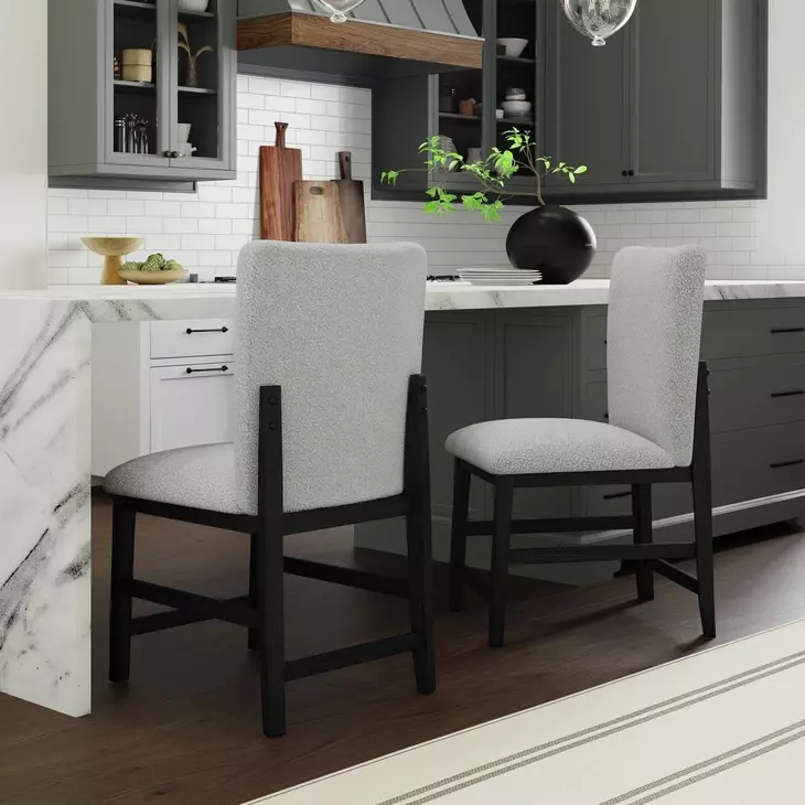 Canal Gray Upholstered Square Counter Height Stool Set of 2