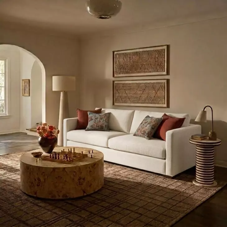 Portsmouth Beige Linen Crossweave Sofa