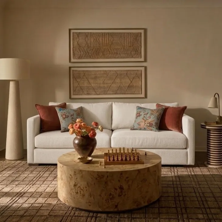 Portsmouth Beige Linen Crossweave Sofa