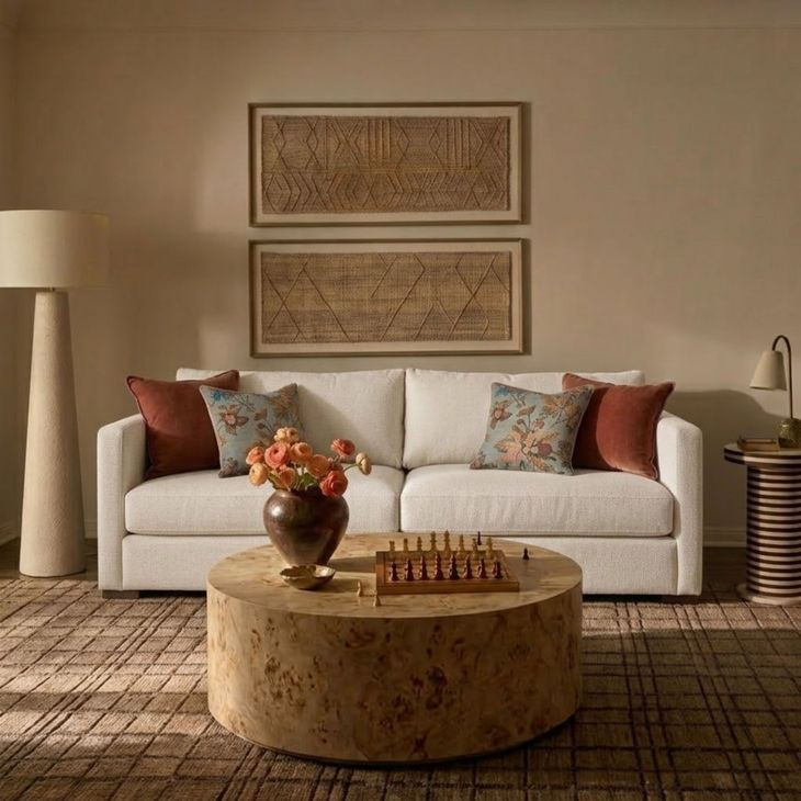 Portsmouth Beige Linen Crossweave Sofa