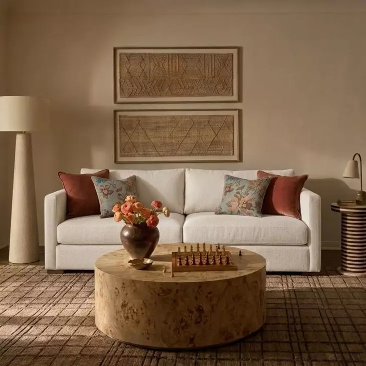 Portsmouth Beige Linen Crossweave Sofa