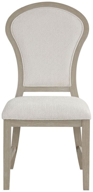 Gwendolyn Cerused Taupe Upholstered Dining Side Chair Set of 2