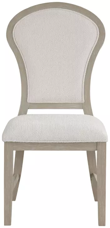 Gwendolyn Cerused Taupe Upholstered Dining Side Chair Set of 2