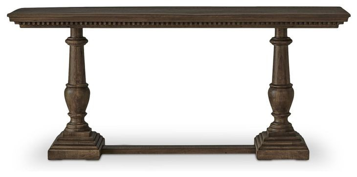 Everson Brown Rectangular Console Table